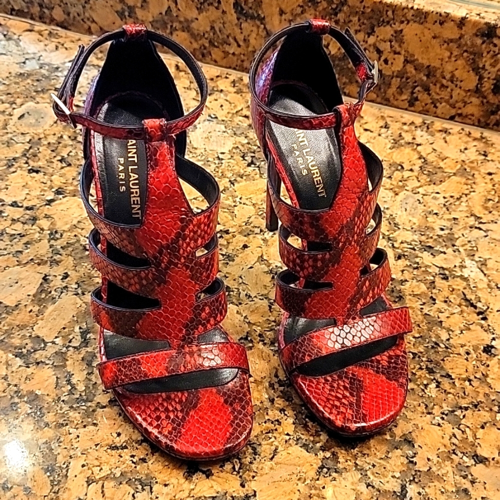 Saint Laurent Paris Red heels. Very sexy. Size 37.5. EU. Also fits 7. US. - Picture 8 of 9